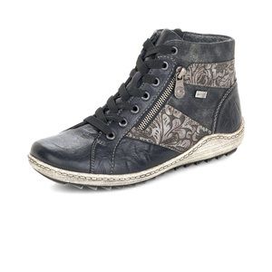Remonte Women's Ankle R1497 Zipper Lace Up Floral Sneaker Boots Size EU 42 US 10
